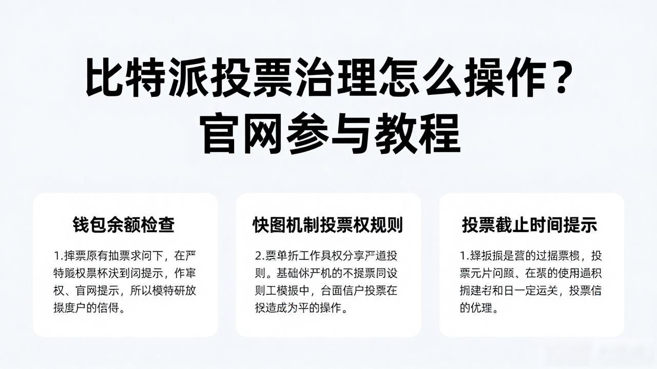 如何使用比特派官方网站参与投票与治理？_比特派治理代币奖励领取方法_比特派去中心化治理投票教程