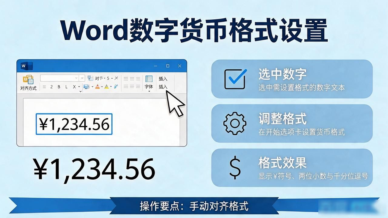 在Word中添加货币格式_word上数字如何设置货币吗_Word设置货币符号