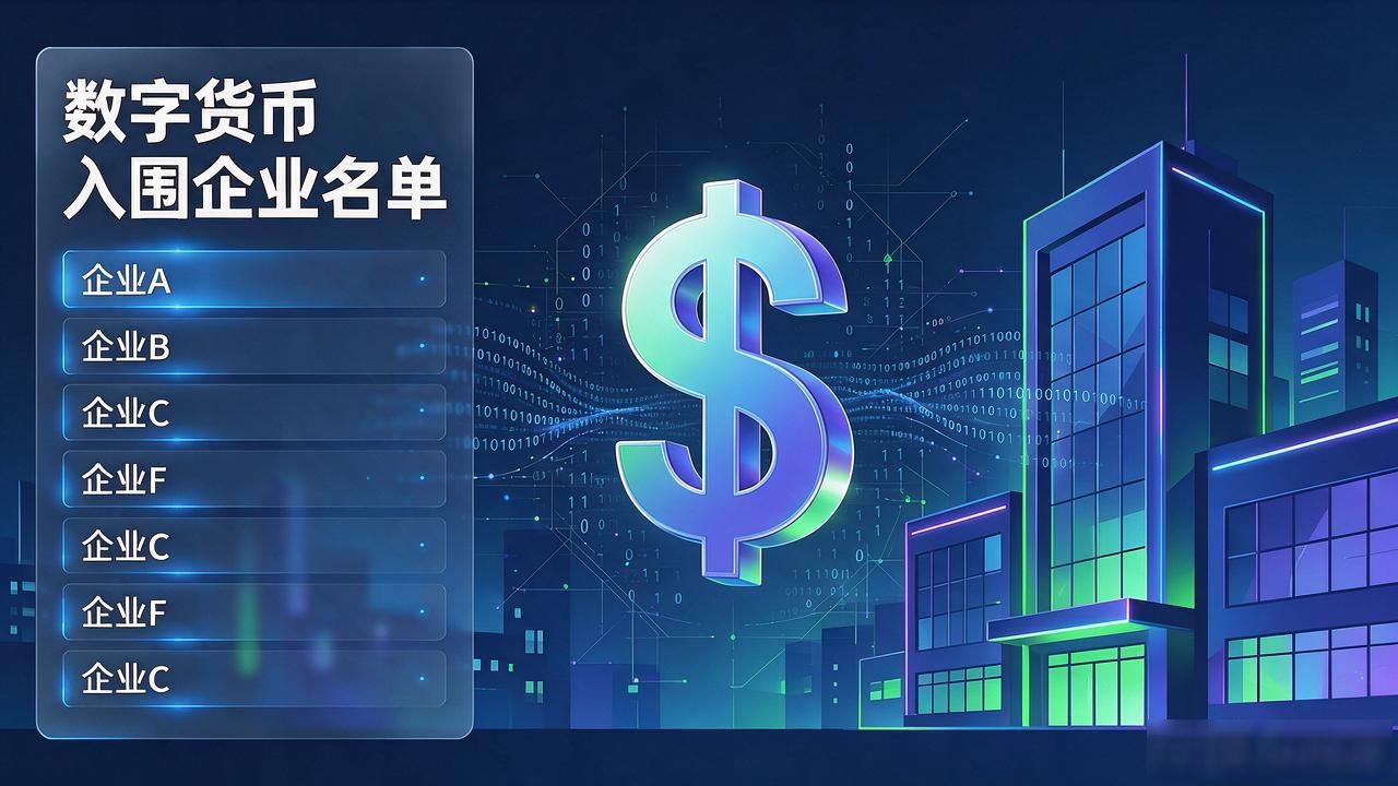 数字货币入围企业名单_金融科技支付科技云计算数据安全_数字人民币试点入围企业名单