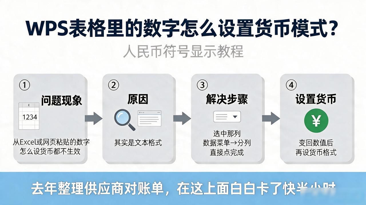 WPS表格货币格式不生效解决方法_wps中数字怎么设置货币模式_WPS表格设置货币格式