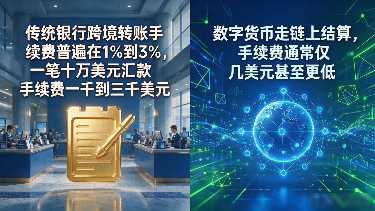 数字货币有啥优势_数字货币 链上结算 手续费节省_跨境汇款手续费 数字货币 点对点结算