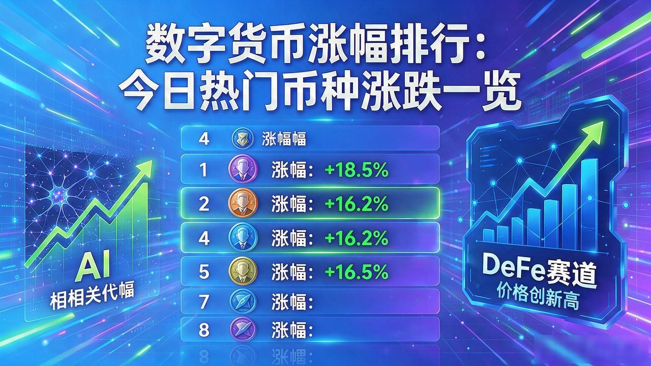 2026年8月加密货币涨幅排行_各数字货币涨幅排行_主流币种与山寨币涨幅表现对比